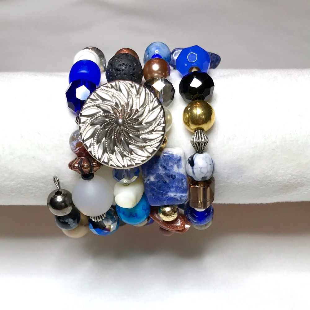 Handmade Bracelet with Vintage and Modern Elements (NB56-4H) New Without Tags - Picture 3 of 8